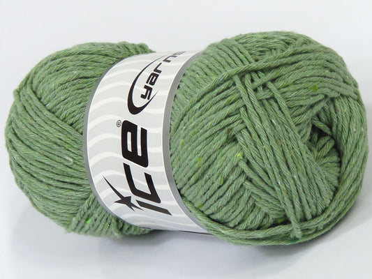 Lot of 4 x 100gr Skeins Ice Yarns NATURAL COTTON WORSTED (100% Cotton) Yarn Light Green