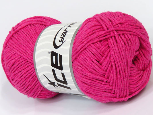 Lot of 4 x 100gr Skeins Ice Yarns NATURAL COTTON WORSTED (100% Cotton) Yarn Fuchsia