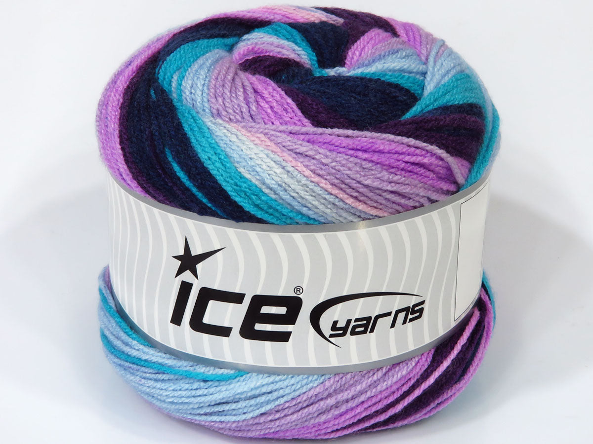 Lot of 2 x 200gr Skeins Ice Yarns SALE CAKES YARN Yarn Maroon Navy Lilac Pink Turquoise Blue