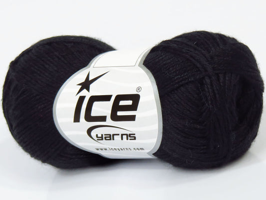 Lot of 6 Skeins Ice Yarns SALE PLAIN Hand Knitting Yarn Black