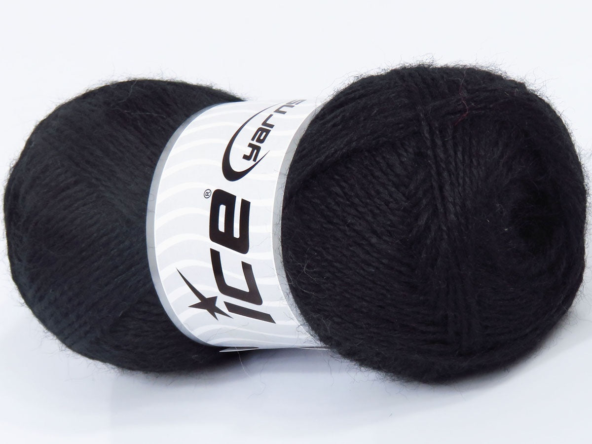 Lot of 4 x 100gr Skeins Ice Yarns SALE WINTER (50% Wool) Yarn Black