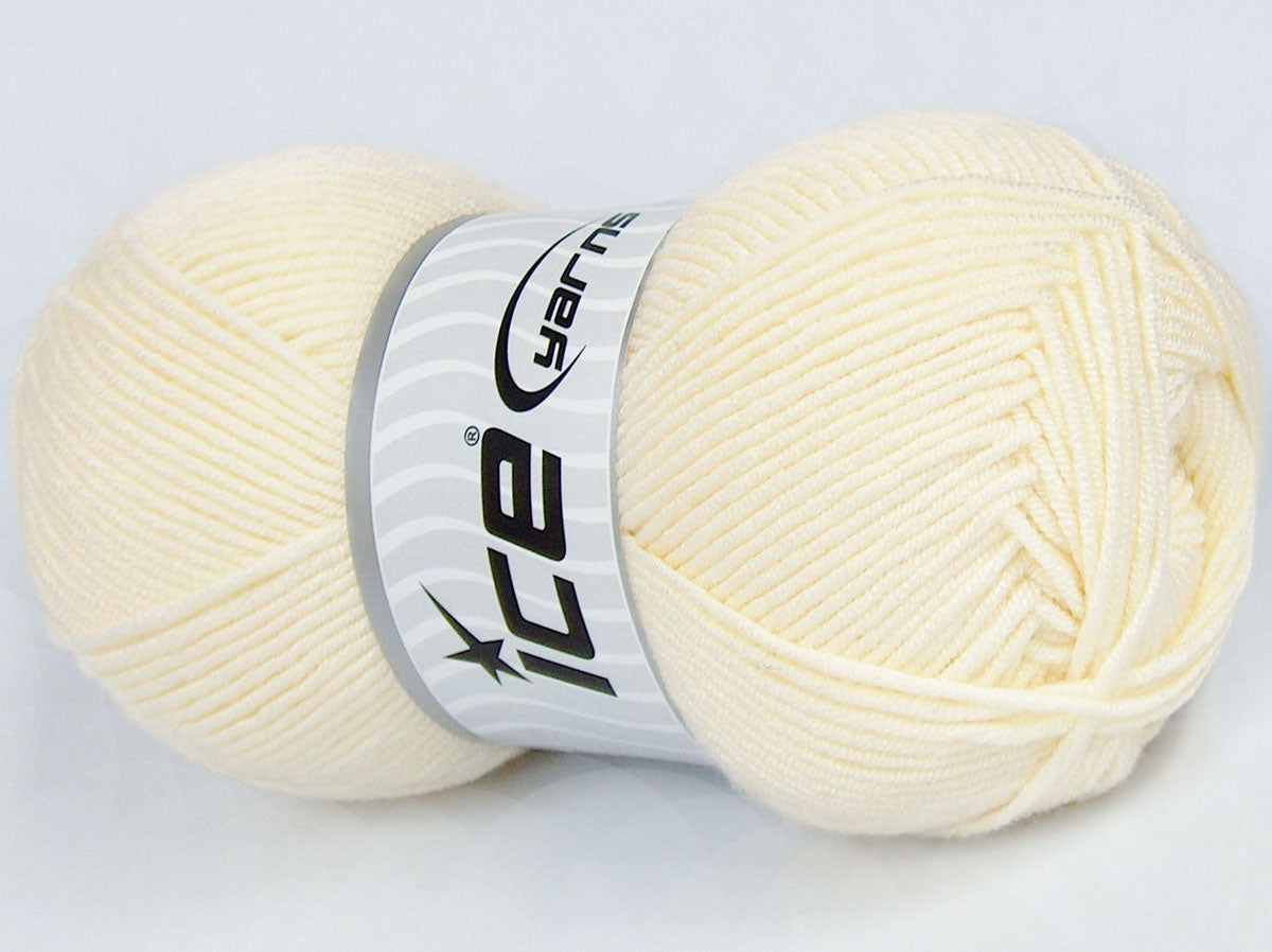 Lot of 4 x 100gr Skeins Ice Yarns MY BABY Hand Knitting Yarn Cream