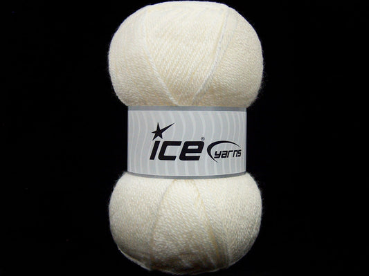 Lot of 4 x 100gr Skeins Ice Yarns GONCA Hand Knitting Yarn Ecru