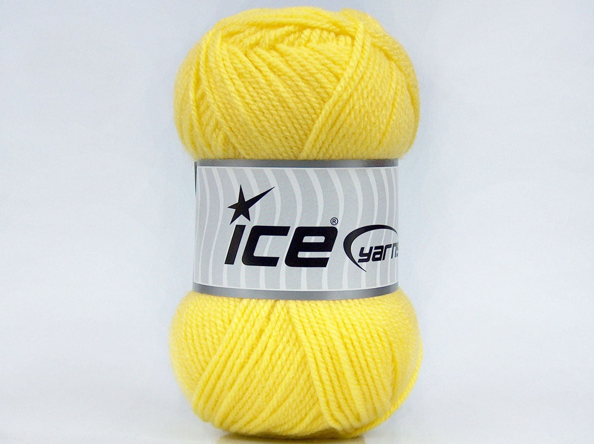 Lot of 8 Skeins Ice Yarns BASICS DK Hand Knitting Yarn Yellow