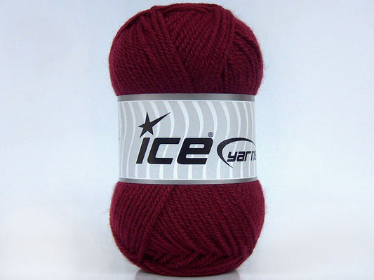 Lot of 8 Skeins Ice Yarns BASICS DK Hand Knitting Yarn Burgundy