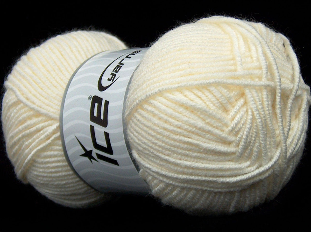 Lot of 4 x 100gr Skeins Ice Yarns CLASSIC WOOL WORSTED (25% Wool) Yarn White