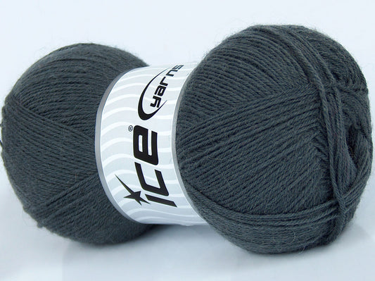 Lot of 4 x 100gr Skeins Ice Yarns SOLID SOCK (75% Superwash Wool) Yarn Grey