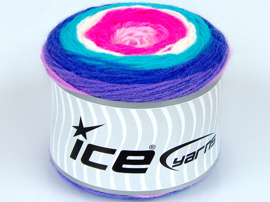 Lot of 2 x 150gr Skeins Ice Yarns SALE CAKES YARN Yarn Turquoise White Pink Shades Purple