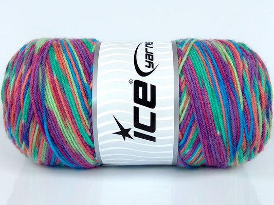 290 gr ICE YARNS SALE SELF-STRIPING Hand Knitting Yarn Rainbow