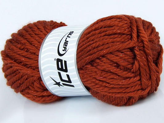 Lot of 3 x 145gr Skeins Ice Yarns SALE METALLIC Hand Knitting Yarn Copper