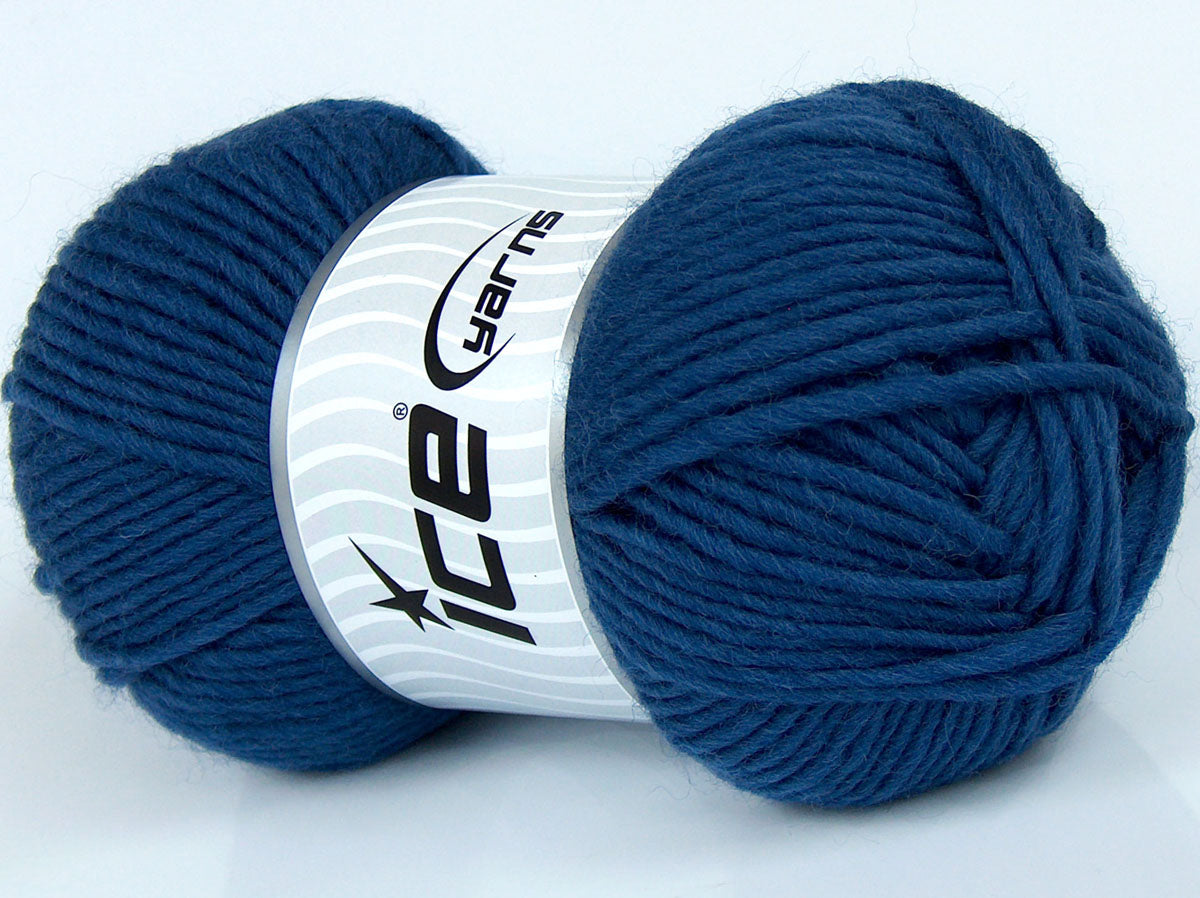 Lot of 4 x 85gr Skeins Ice Yarns SALE LUXURY-PREMIUM (100% Wool) Yarn Dark Blue