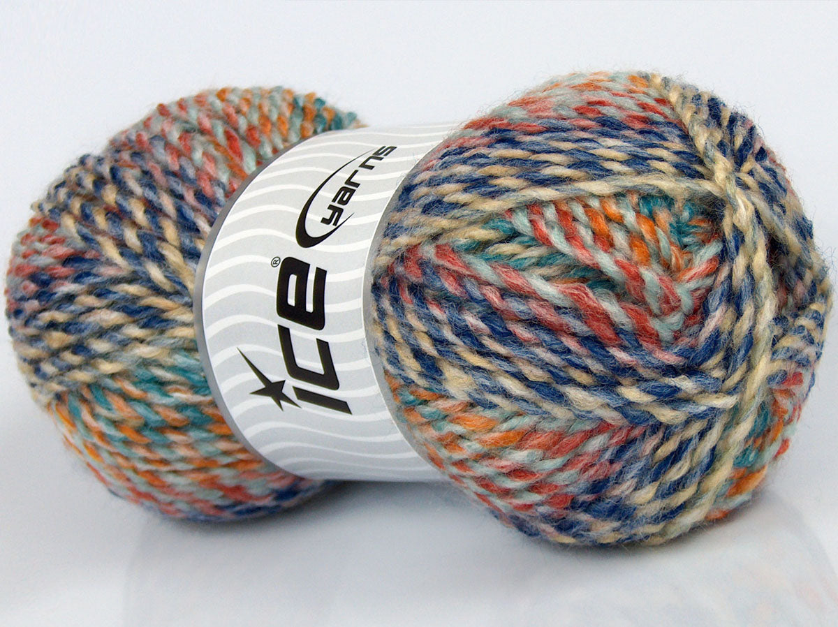 Lot of 4 x 90gr Skeins Ice Yarns SALE SELF-STRIPING Yarn Orange Shades Blue Shades Green