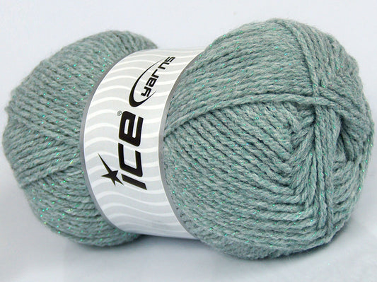 Lot of 4 x 100gr Skeins Ice Yarns SALE METALLIC Hand Knitting Yarn Mint Green