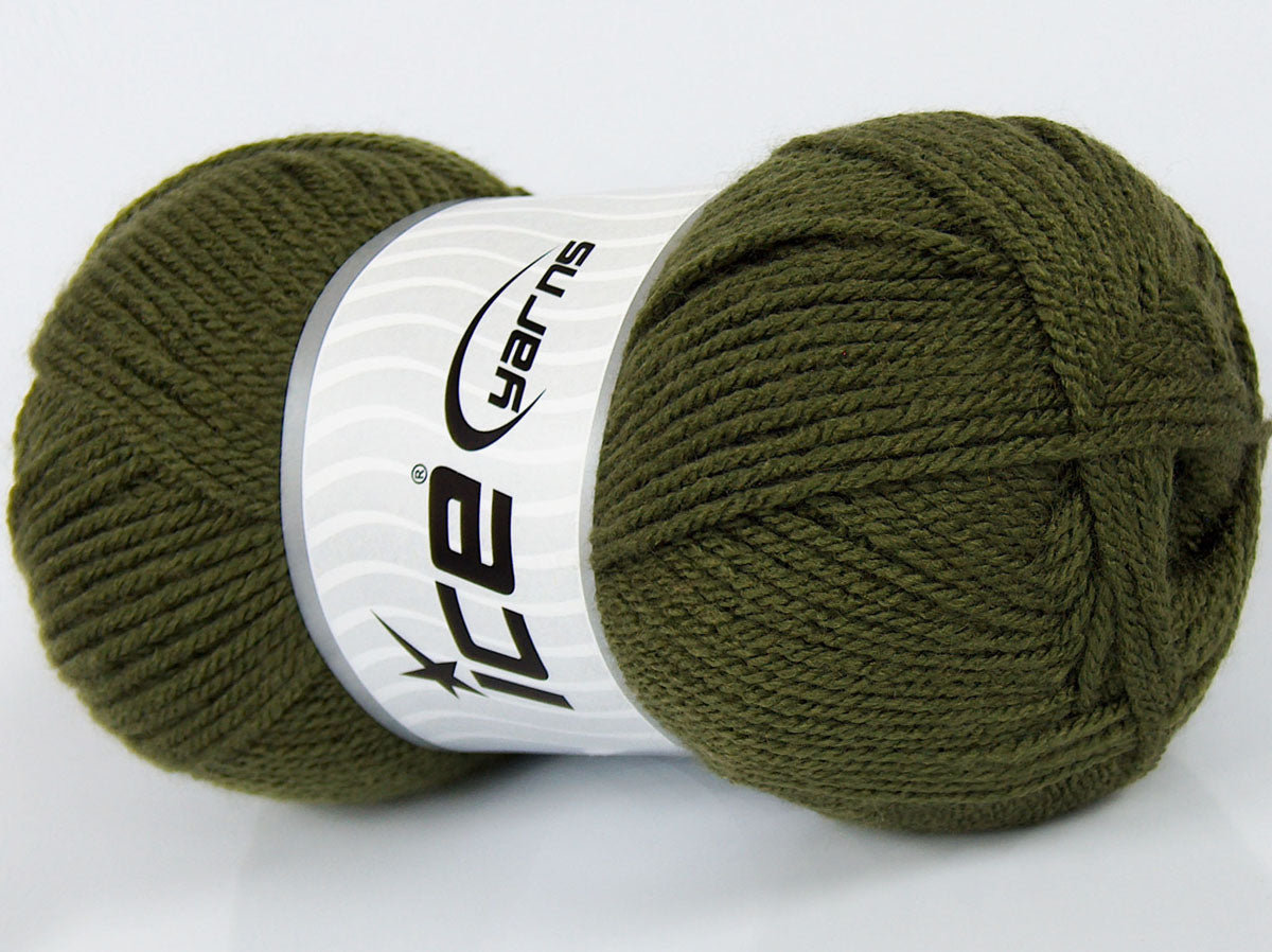 Lot of 4 x 90gr Skeins Ice Yarns SALE WINTER (20% Wool) Yarn Dark Green