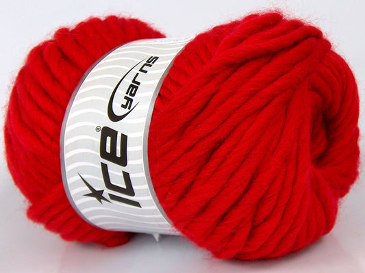 200 gr ICE YARNS SALE LUXURY-PREMIUM (100% Wool) Hand Knitting Yarn Red