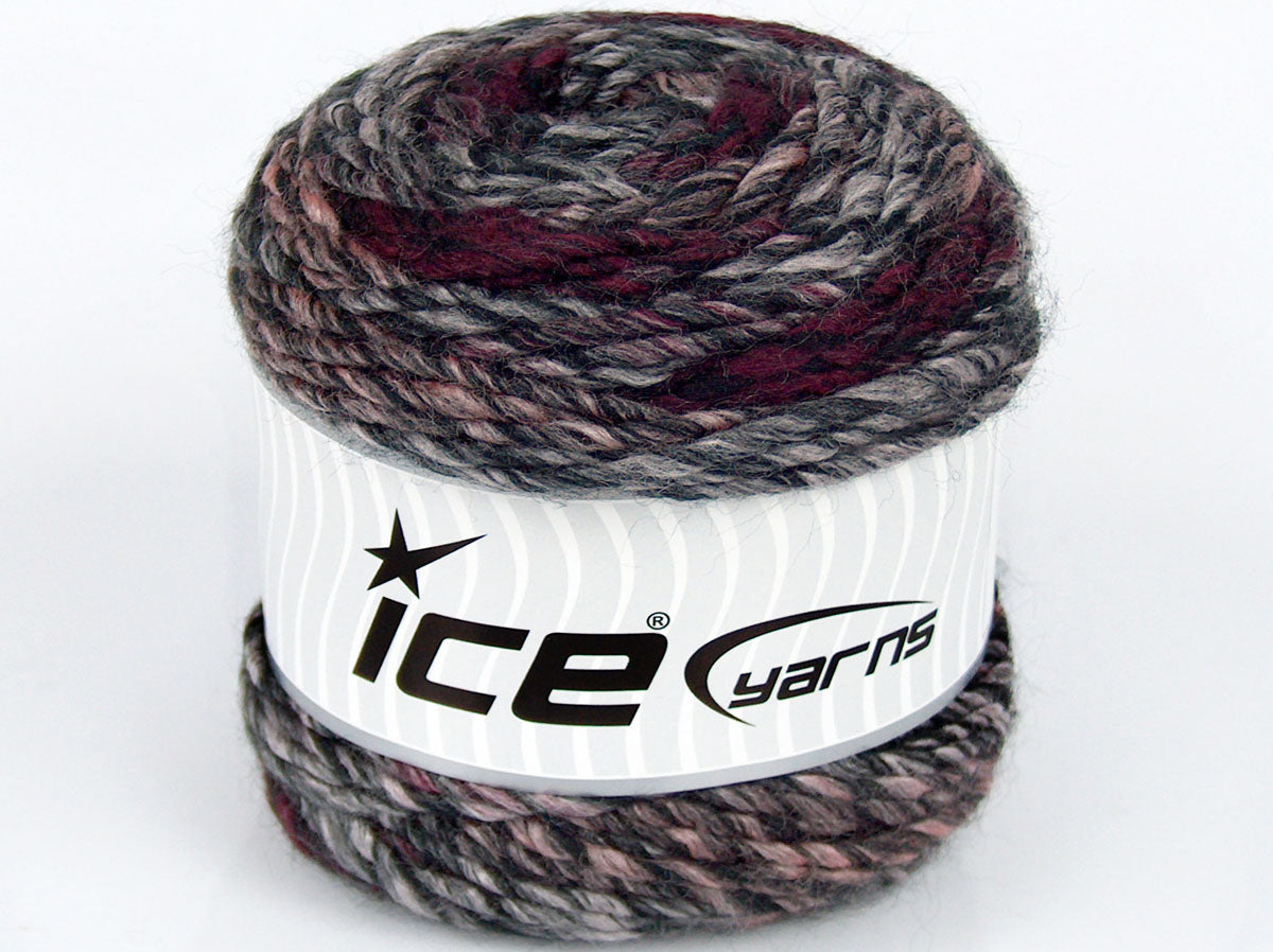 Lot of 3 x 100gr Skeins Ice Yarns SALE CAKES YARN Yarn Grey Shades White Black Burgundy