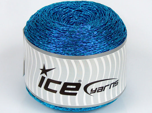 250 gr ICE YARNS CAKES METALLIC PAPER Hand Knitting Yarn Turquoise