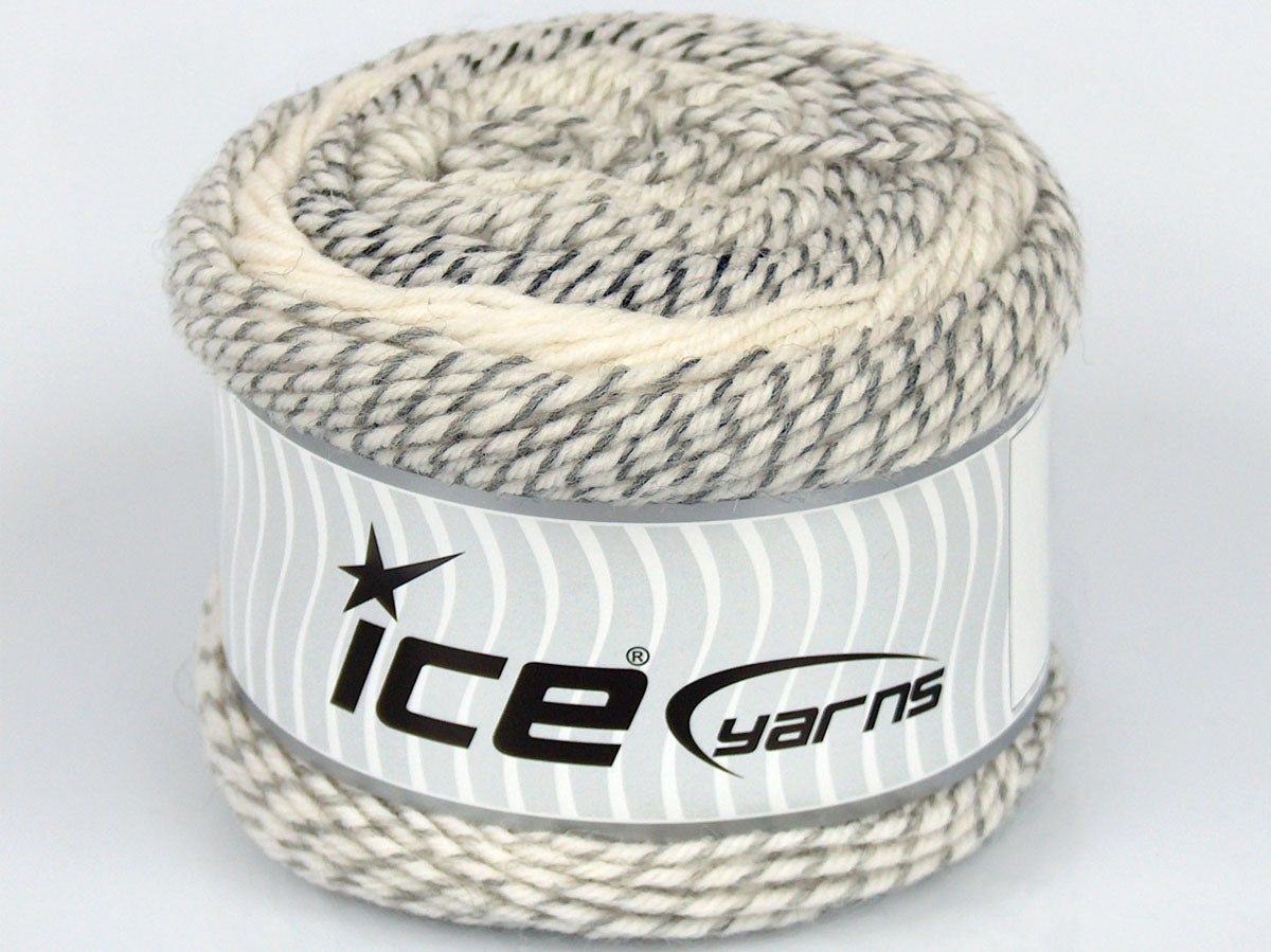 Lot of 3 x 100gr Skeins Ice Yarns SALE CAKES YARN (15% Wool) Yarn Black Grey Cream