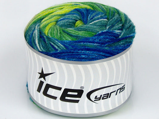 Lot of 2 x 150gr Skeins Ice Yarns CAKES NEMBY Yarn Blue Shades Green Shades