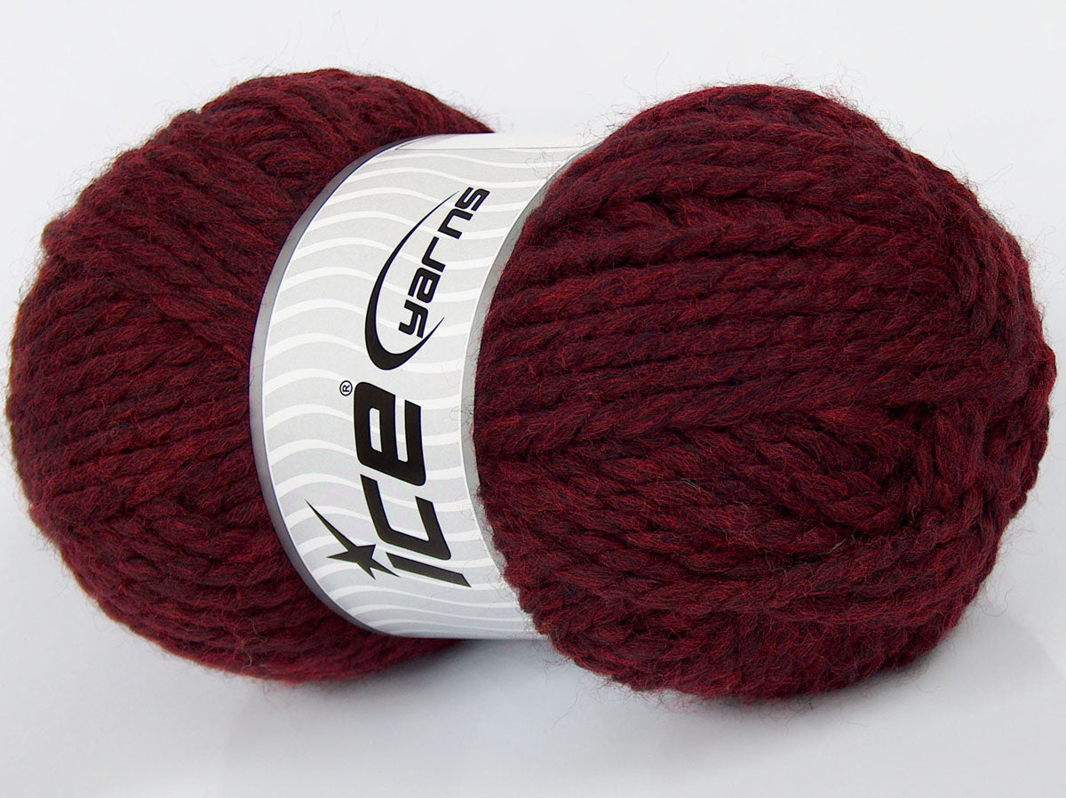 Lot of 2 x 160gr Skeins Ice Yarns SALE WINTER (25% Wool) Yarn Burgundy