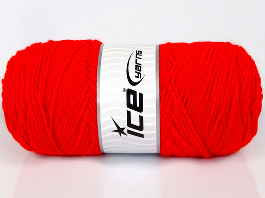 Lot of 3 x 130gr Skeins Ice Yarns SALE PLAIN Hand Knitting Yarn Red