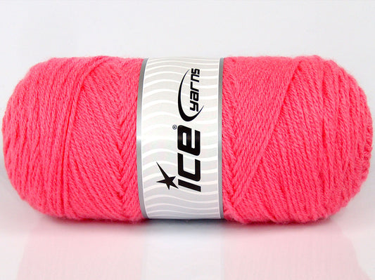 Lot of 2 x 160gr Skeins Ice Yarns SALE PLAIN Hand Knitting Yarn Candy Pink