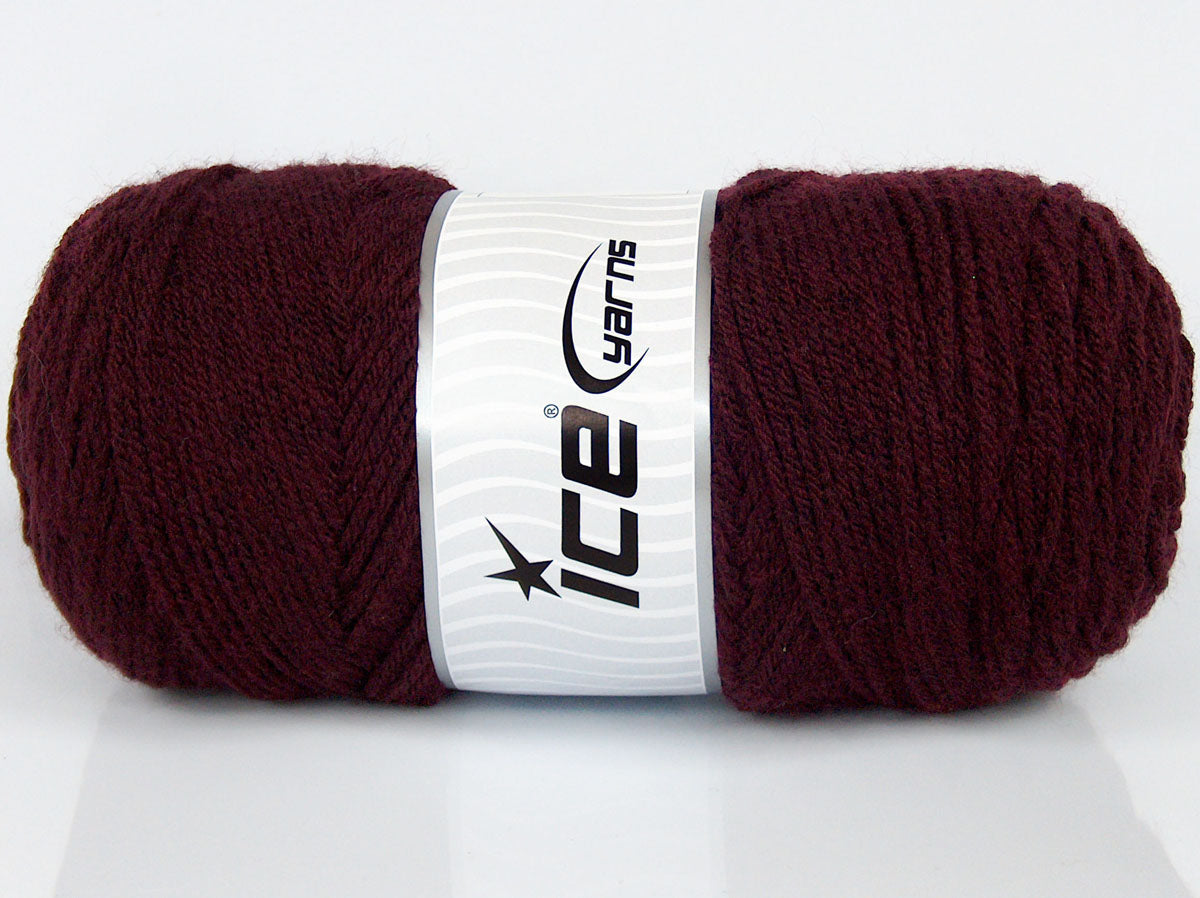Lot of 2 x 170gr Skeins Ice Yarns CHICLAYO Hand Knitting Yarn Dark Burgundy