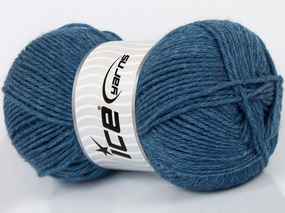 Lot of 3 x 100gr Skeins Ice Yarns SALE WINTER (50% Wool) Yarn Jeans Blue