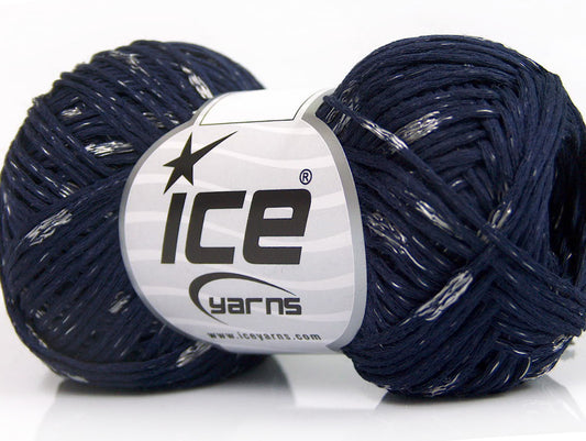 Lot of 8 Skeins ICE Natural Yarn SALE SUMMER (100% Viscose) Yarn Navy