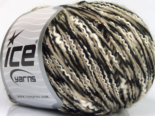 Lot of 8 Skeins ICE SALE WINTER (33% Wool) Hand Knitting Yarn Black Beige White