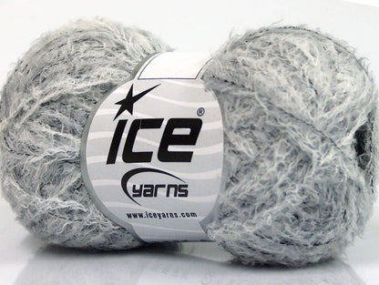 Lot of 8 Skeins ICE NAPOLI VISCOSE (90% Viscose) Hand Knitting Yarn Grey Shades