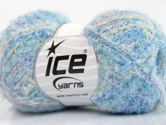 Lot of 8 Skeins ICE NAPOLI VISCOSE (90% Viscose) Yarn Blue Purple Green White