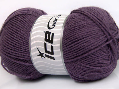 Lot of 4 x 100gr Skeins Ice Yarns ELITE WOOL (30% Wool) Yarn Purple