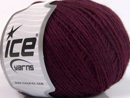 Lot of 8 Skeins ICE WOOL CORD SPORT (50% Wool) Yarn Burgundy Lavender