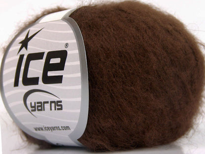 Lot of 10 Skeins ICE KID MOHAIR FINE (30% Kid Mohair) Yarn Dark Brown