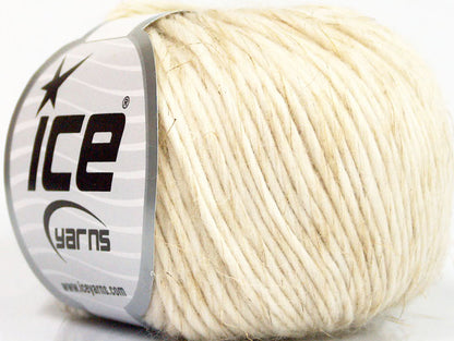 Lot of 8 Skeins ICE SALE WINTER (40% Wool 20% Linen) Hand Knitting Yarn Cream
