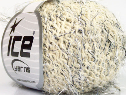 Lot of 8 Skeins ICE SALE WINTER (60% Wool) Hand Knitting Yarn Cream White Black