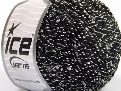 Lot of 8 Skeins ICE SALE WINTER (36% Wool) Hand Knitting Yarn Black Silver