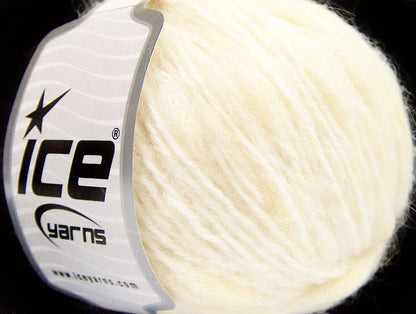 Lot of 8 Skeins ICE CANDY WOOL (15% Mohair 40% Wool) Hand Knitting Yarn Cream