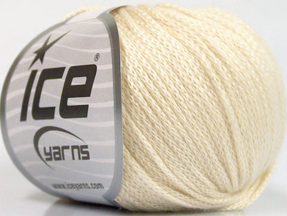 Lot of 6 Skeins ICE CASHMERE SILK CHAIN (60% Cashmere 40% Silk) Yarn Cream