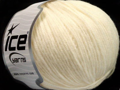 Lot of 6 Skeins ICE SALE LUXURY-PREMIUM (15% Cashmere 74% Wool) Yarn Cream