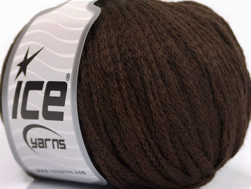Lot of 8 Skeins ICE AIRWOOL WORSTED (50% Wool) Hand Knitting Yarn Brown