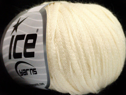 Lot of 6 Skeins ICE SALE LUXURY-PREMIUM (45% Kid Mohair 37% Extrafine Merino Wool) Yarn Cream