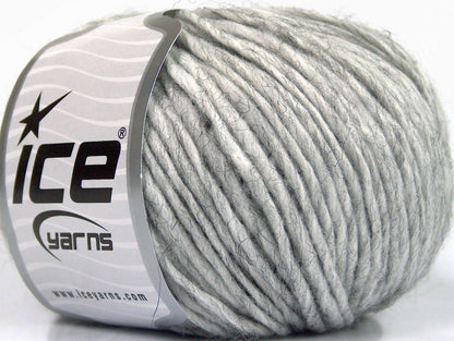 Lot of 8 Skeins ICE WOOL CORD ARAN (50% Wool) Hand Knitting Yarn Grey Melange
