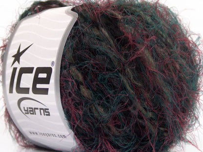 Lot of 8 Skeins ICE SALE EYELASH BLEND (15% Alpaca 25% Wool) Yarn Black Teal Burgundy