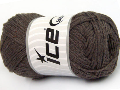 Lot of 4 x 100gr Skeins ICE NATURAL COTTON (100% Cotton) Yarn Dark Brown