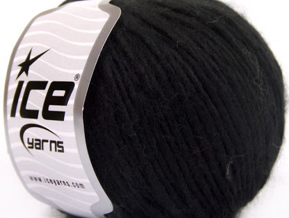 Lot of 8 Skeins ICE WOOL CORD 30 (30% Wool) Hand Knitting Yarn Black