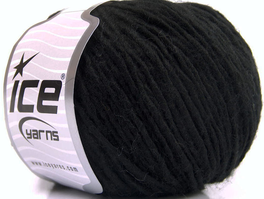 Lot of 8 Skeins ICE PERU ALPACA WORSTED (25% Alpaca 50% Merino Wool) Yarn Black