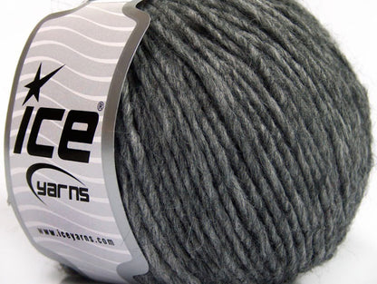 Lot of 8 Skeins ICE PERU ALPACA WORSTED (25% Alpaca 50% Merino Wool) Yarn Grey Melange