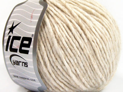 Lot of 8 Skeins ICE WOOL CORD 30 (30% Wool) Hand Knitting Yarn Beige Melange